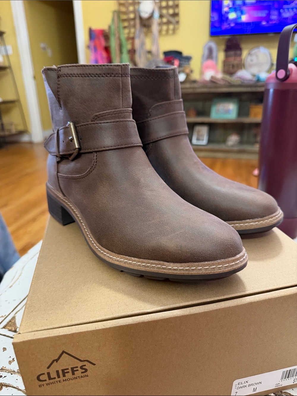 Cliffs by WHITE MOUNTAIN Brown Men's Chukka Ankle Boots with Side Buckle
